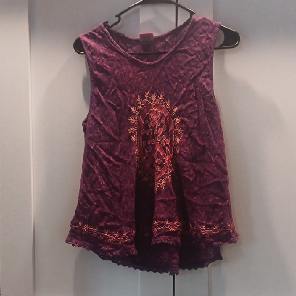 Purple Velvet Sleeveless Top